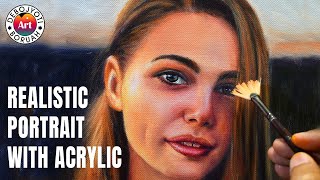 Realistic Portrait Painting in Acrylic  Step by Step Color Mixing and Blending by Debojyoti Boruah [upl. by Orban]