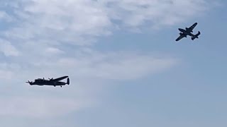 2024 Canadian International Airshow  Canadian Warplane Museum B25 Mitchell and Avro Lancaster [upl. by Orson]