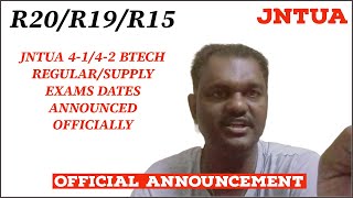 JNTUA 4142 BTECH REGULARSUPPLY EXAMS DATES WITH NOTIFICATION ANNOUNCED OFFICIALLY jntua [upl. by Lozar]