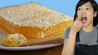 HONEYCOMB  Honey amp Beeswax  Taste Test  The purest form of honey [upl. by Marchak57]