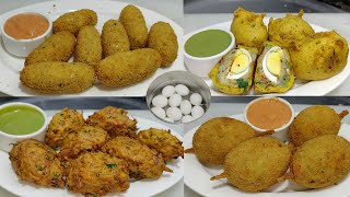 Instant 4 Types Egg Snacks Recipe  Crispy Egg Roll  Onion Egg Pakoda  Egg Bonda  Chef Ashok [upl. by Ordisy]