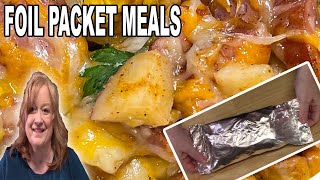 Sausage and Potato FOIL PACKETS Summer Grill or Oven Foil Packet Recipe [upl. by Kahaleel]