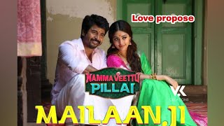 Namma Veettu Pillai  Mailaanji  propose 💓  whatsapp status  VK CREATIONS [upl. by Monteith]