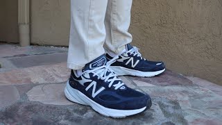 New Balance Made In USA 990v6 Navy w Silver M990NV6 Review amp OnFeet [upl. by Akina]