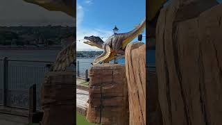 Dinosaur Day out on Paignton pier Summer holiday time [upl. by Idnic313]