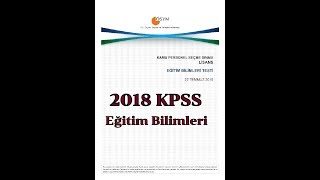 2018 KPSS Eğitim Bilimleri Soru Çözümleri [upl. by Vladimar]