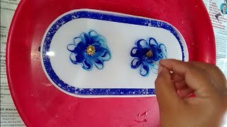 diy resin art alcohol ink making small trayresin art 💝 [upl. by Aranaj]