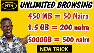 New mtn data trick how to buy mtn 5000GB for 500 nairamtn cheapest data plan mtn cheap data [upl. by Herb]