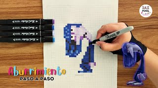 Como pintar a Aburrimiento de INTENSAMENTE 2 en PIXEL ART – Tutorial paso a paso intensamente2 [upl. by Chalmers708]