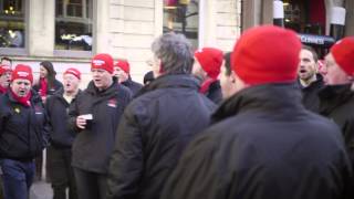 Male Voice Choir Flashmob  Wales vs England RBS 6 Nations 2015 [upl. by Akiemat610]