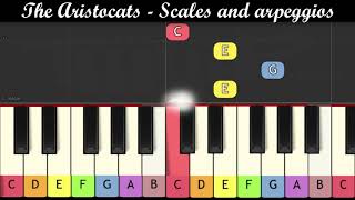 The Aristocats  Scales and arpeggios piano very easy for beginner or children [upl. by Lebezej]