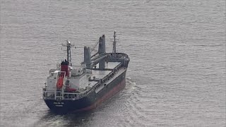 First cargo ship passes through newly opened channel in Baltimore since bridge collapse [upl. by Seaden]