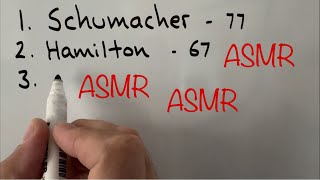 ASMR Whisper Whiteboard F1 Fastest Laps List Video [upl. by Strawn]