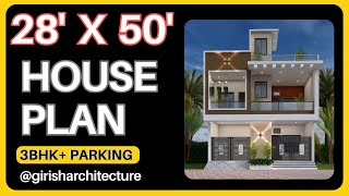 2850 House plan  28 by 50 home plan  2850 ft House map  28 by 50 Ghar ka Naksha [upl. by Arhas]