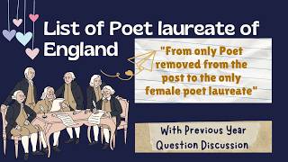 Poet Laureate of England and Previous Year Questions poetlaureate englishliterature literature [upl. by Clemen755]