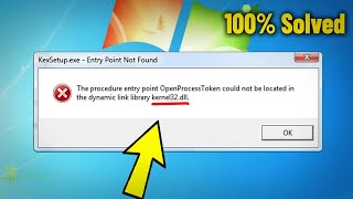 The Dynamic link library KERNEL32dll in Windows 7  How To Fix Error Entry Point Not Found ✅ [upl. by Eladal]