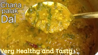 Chana Palak Dal Recipe  Spinach Dal Recipe Dhaba Style Dal palak  Very Healthy and Tasty lunch ❣️ [upl. by Atnwahs]