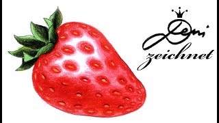 Erdbeere einfach zeichnen amp ausmalen 🍓 how to draw amp color strawbeery 🍓 Как да нарисуваме ягода [upl. by Nimref767]