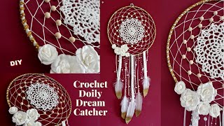 DIY Crochet Doily Dream Catcher  DIY Tutorial How To Attach Crochet Doily To Hoop For Dream Catcher [upl. by Anegal225]