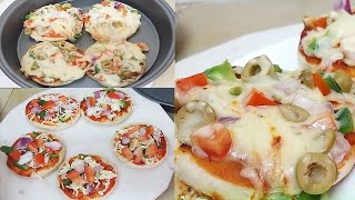 how to make mini pizza pizza recipe how to make pizza pizza without oven apna indian kitchen va [upl. by Nyrmak]