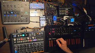 MaYashi  Friday smash jam with theremin korg arturiaminiloguetheremintechnomachine analog [upl. by Zitah]