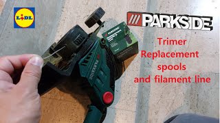 Lidl Parkside 20V Cordless Grass  Lawn Trimmer Spools and Filament Line Replacement [upl. by Davon]