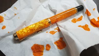 Pelikan M600 Vibrant Orange Fountain Pen Review [upl. by Miett141]