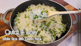 Quick and Easy white rice with peas [upl. by Lindholm252]