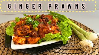 🦐  How to make easiest ginger prawns 🦐  semi dry gravy  chinesefood  tastesofbhatkal [upl. by Jeane]