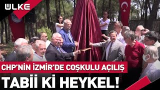 CHPden İzmirde Coşkulu Açılış Töreni Tabii ki Heykel Açtılar [upl. by Nudd622]