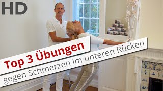 Top 3 Übungen gegen Schmerzen im unteren Rücken  Rückenschmerzen Lendenwirbelsäule [upl. by Howund]