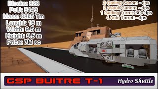 spaceengineers workshop GSP Buitre T1 Shuttle [upl. by Barbaresi]