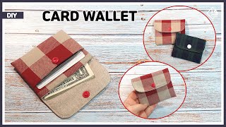 DIY How to make a card wallet easily  mini wallet  sewing tutorial Tendersmile Handmade [upl. by Husain428]