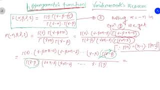 Hypergeometric Function  Vandermondes Theorem Lecture 6 [upl. by Phemia]