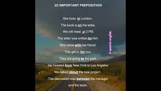 Preposition In English Grammar  Preposition Used In Sentences For Exam and IELTS shorts [upl. by Olimpia641]