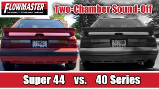 2 Chamber Flowmaster Original 40 vs Super 44 Muffler Sound Comparison [upl. by Aelak]