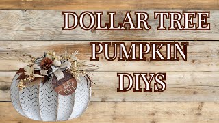 DOLLAR TREE PUMPKIN DIYS  DIY NEUTRAL FALL DECOR  EVERYTHING CRAFTING FOR FALL [upl. by Matlick]