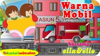 Mengenal Warna Mobil di Kereta Api bersama Ella Ello  Kastari Animation Official [upl. by Ecnadnac]