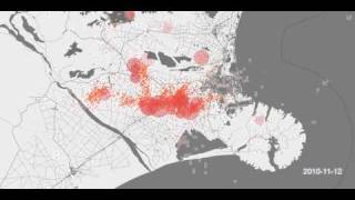 Time Lapse Map of Christchurch Earthquakes [upl. by Radloff]