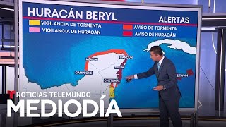 El huracán Beryl golpeará la costa de México el viernes  Noticias Telemundo [upl. by Mohamed24]