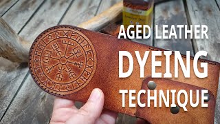 How to Dye Leather and Give Antique Look Aged Leather Dyeing [upl. by Ahtiekal]