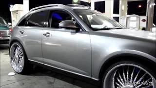 WhipAddict Infiniti FX35 on DUB Assmacka 28s [upl. by Yllehs]