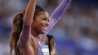 Gabby Thomas Sprints to Glory Wins Gold in 200m at Paris Olympics [upl. by Drofub398]