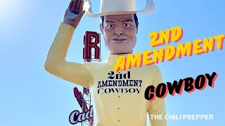 The 2nd Amendment Cowboy at Cadillac Ranch in Amarillo Texas [upl. by Dov]