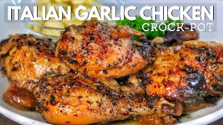 Italian Garlic Chicken Recipe In Crock Pot [upl. by Elwina]