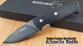 BOKER PLUS FARKAS BUSHCRAFT BLACK FIXED BLADE KNIFE P02BO065 [upl. by Ahseid]