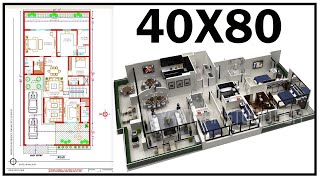 400quotX800quot House Plan WITH INTERIOR  WEST FACING  2 STOREY  3BHK DESIGN  Gopal Architecture [upl. by Yelyac]