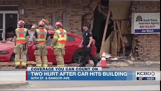 2 injured as car collides with building at 50th amp Bangor [upl. by Willi]