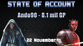 SWGOH State of Account  NO GACMore News Coming [upl. by Sillaw555]