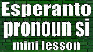 Esperanto pronoun si mini lesson [upl. by Ysset]